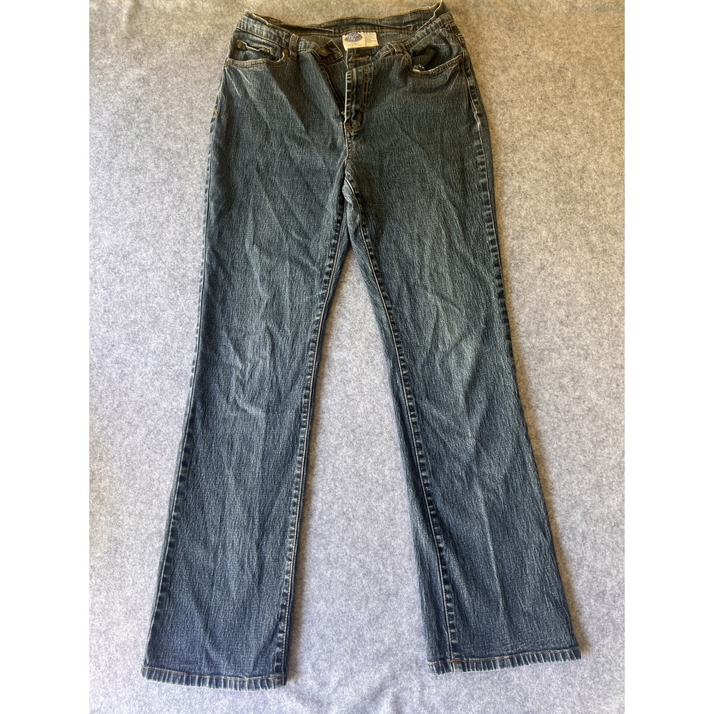 DG2 by Diane Gilman Bootcut Jeans Size 8 Blue Stretch Denim‎